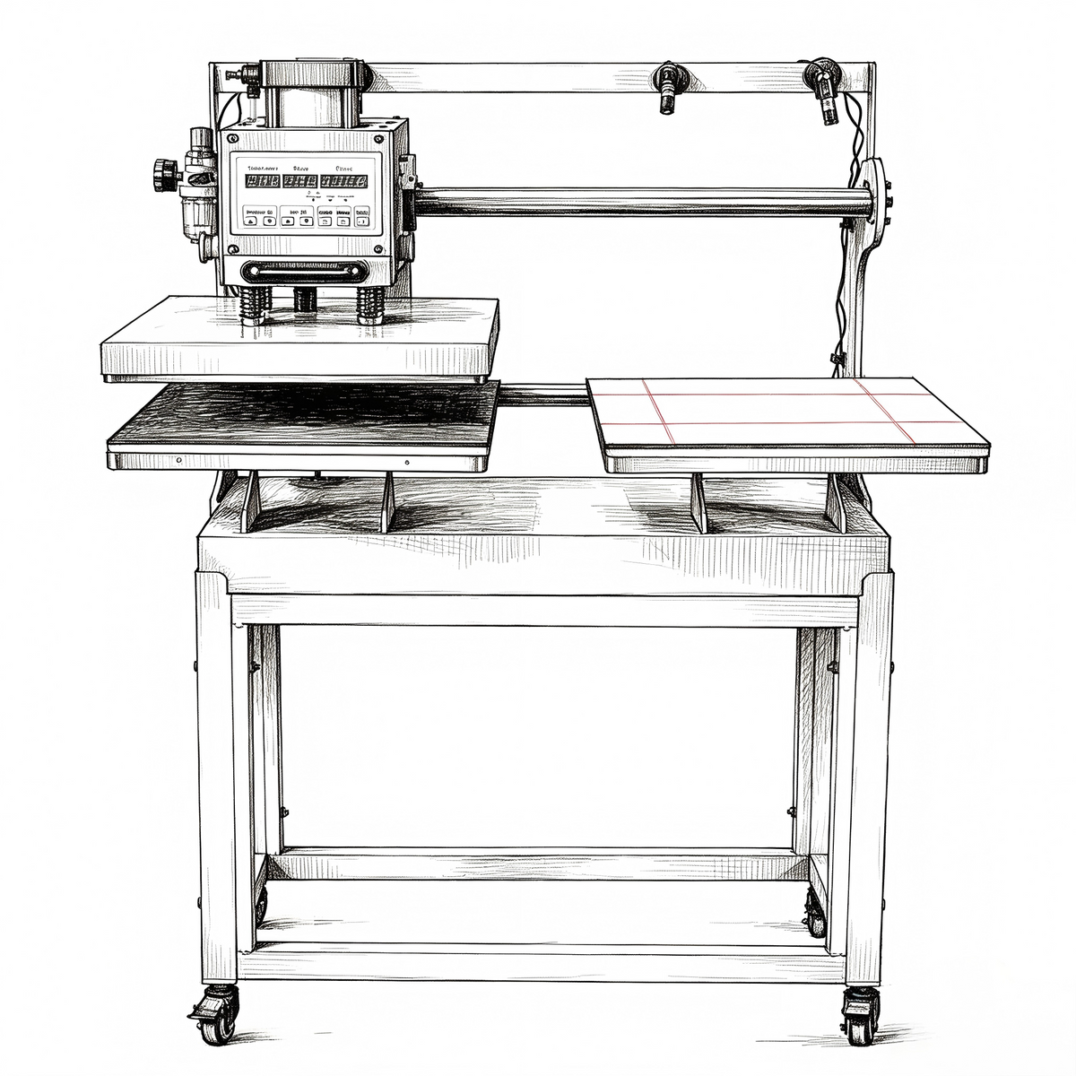 Pneumatic Sliding Dual Platen Heat Press Machine 16x24 — image 1